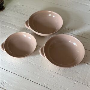 VTG set of 3- 
milk chocolate Melmac soup/cereal/salad. made in Canada unique